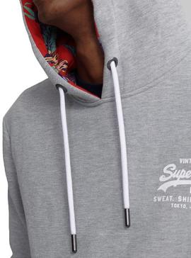 Sudadera Superdry Super 5 Hood Gris Hombre