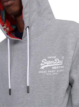 Sudadera Superdry Super 5 Hood Gris Hombre