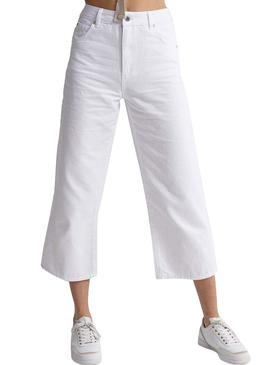 Pantalón Vaquero Superdry Wide Leg Blanco Mujer