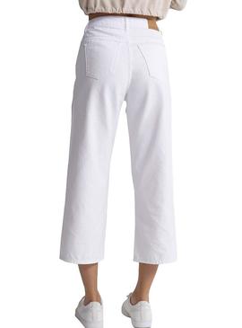 Pantalón Vaquero Superdry Wide Leg Blanco Mujer