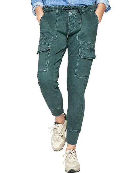 Pantalon Pepe Jeans Crusade Verde para Mujer