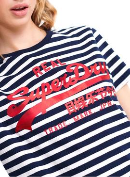 Camiseta Superdry Vintage Logo Satin Stripe Mujer