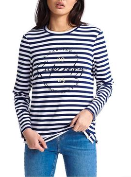 Camsieta Superdry Summer Applique Marino Mujer