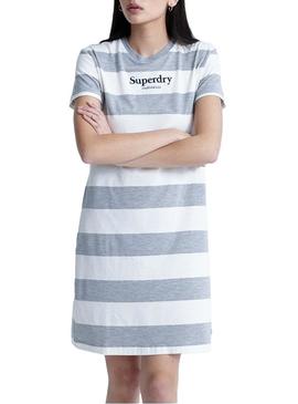 Vestido Superdry Darcy Striped Gris Para Mujer