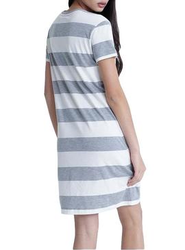 Vestido Superdry Darcy Striped Gris Para Mujer