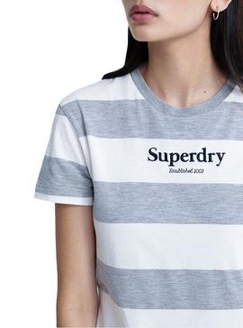 Vestido Superdry Darcy Striped Gris Para Mujer
