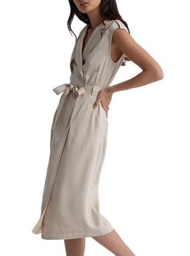 Vestido Superdry Desert Wrap Beige Para Mujer