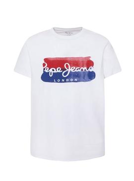 Camiseta Pepe Jeans Milburn Blanco Hombre