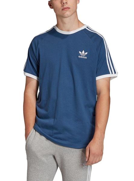 camiseta adidas 3 stripes azul