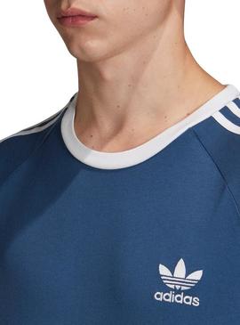 Camiseta Adidas 3 Stripes Azul para Hombre