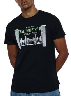 Camiseta Diesel Industry Negro para Hombre