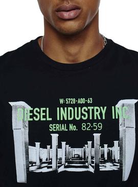 Camiseta Diesel Industry Negro para Hombre