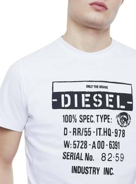 Camiseta Diesel Label Blanco para Hombre