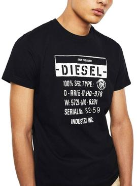 Camiseta Diesel Label Negro para Hombre