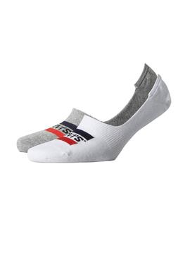 Calcetines Levis Low Gris y Blanco