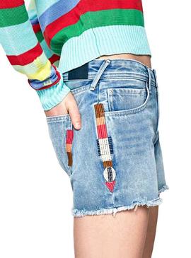 Shorts Pepe Jeans Thrasher Rainbow Para Mujer