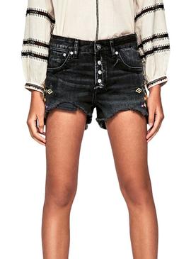 Shorts Pepe Jeans Bonita Fest Negro Para Mujer