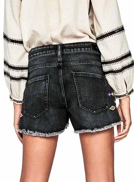 Shorts Pepe Jeans Bonita Fest Negro Para Mujer