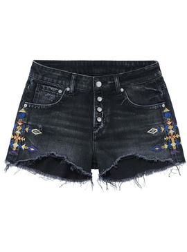 Shorts Pepe Jeans Bonita Fest Negro Para Mujer