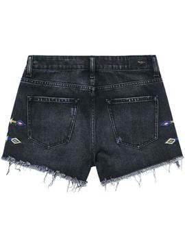 Shorts Pepe Jeans Bonita Fest Negro Para Mujer