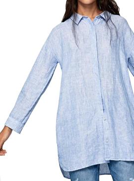 Camisa Pepe Jeans Gigi Azul Para Mujer