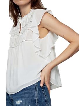 Blusa Pepe Jeans Irina Beige Para Mujer