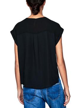 Blusa Pepe Jeans Erin Negro Para Mujer