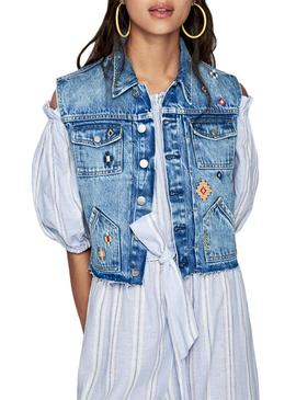 Chaleco Pepe Jeans Elsie Needle Denim Mujer