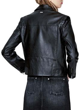 Cazadora Biker Pepe Jeans Pina Negro Mujer