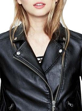 Cazadora Biker Pepe Jeans Pina Negro Mujer