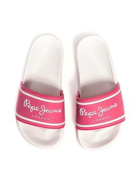 Sandalias Pepe Jeans Slider Logo Rosa Para Niña