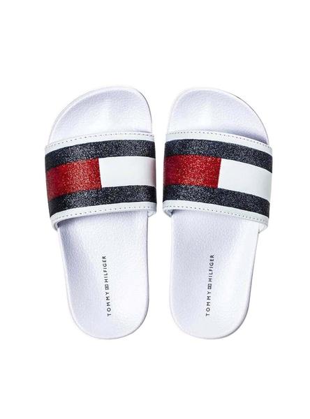 Sandalias Hilfiger Flag Print Blanco Niña