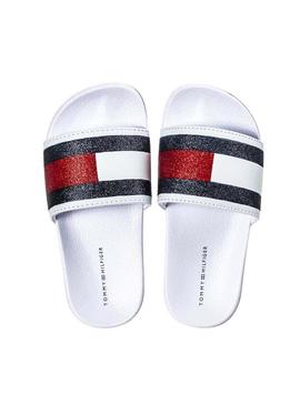 Sandalias Tommy Hilfiger Flag Print Blanco Niña