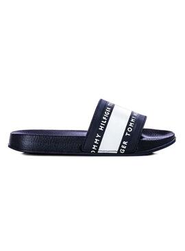 Chanclas Tommy Hilfiger Flag Marino Para Niños