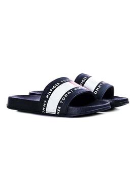 Chanclas Tommy Hilfiger Flag Marino Para Niños