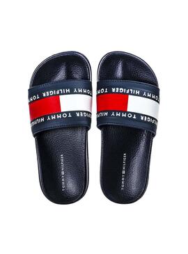 Chanclas Tommy Hilfiger Flag Marino Para Niños