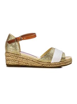 Sandalias Tommy Hilfiger Wedge Purpurina Para Niña