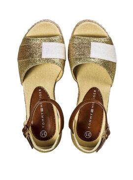 Sandalias Tommy Hilfiger Wedge Purpurina Para Niña