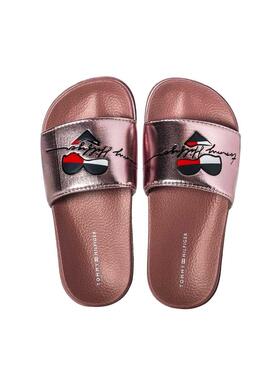 Sandalias Tommy Hilfiger Heart Rosa Para Niña