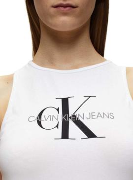 Camiseta Calvin Klein Monogram Sporty Blanco Mujer