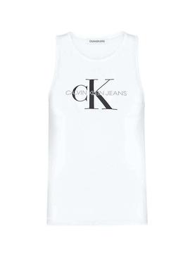 Camiseta Calvin Klein Monogram Sporty Blanco Mujer