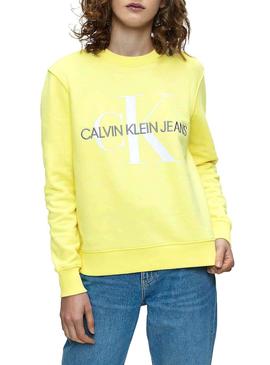 Sudadera Calvin Klein Vegetable Dye Amarillo Mujer