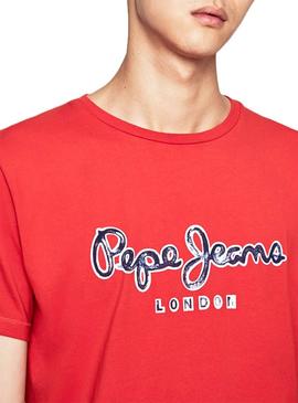 Camiseta Pepe Jeans Merton Rojo para Hombre