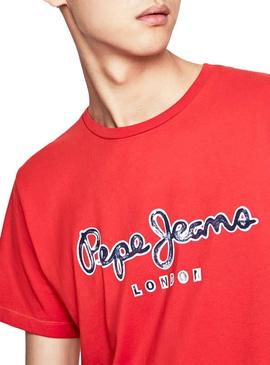 Camiseta Pepe Jeans Merton Rojo para Hombre