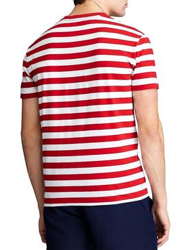 Camiseta Polo Ralph Lauren Rayas Rojo Para Hombre