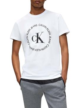 Camiseta Calvin Klein Round Logo Blanco Hombre