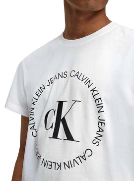 Camiseta Calvin Klein Round Logo Blanco Hombre