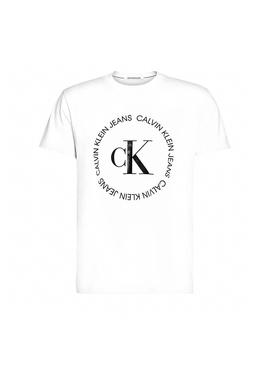 Camiseta Calvin Klein Round Logo Blanco Hombre