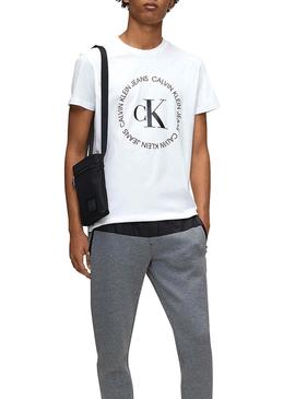 Camiseta Calvin Klein Round Logo Blanco Hombre