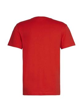 Camiseta Calvin Klein Round Logo PCKT Rojo Hombre